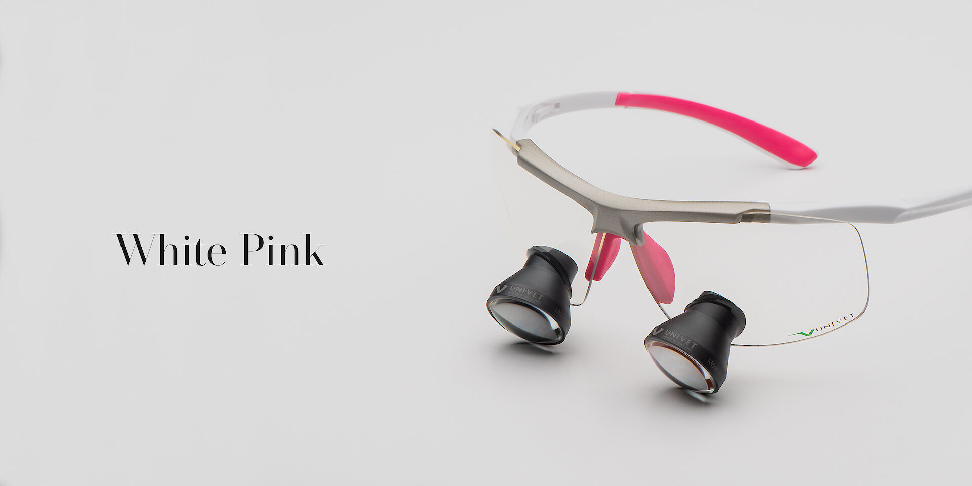 Loupes Univet Quick Loupes White Pink sistema di ingrandimento pronto all'uso